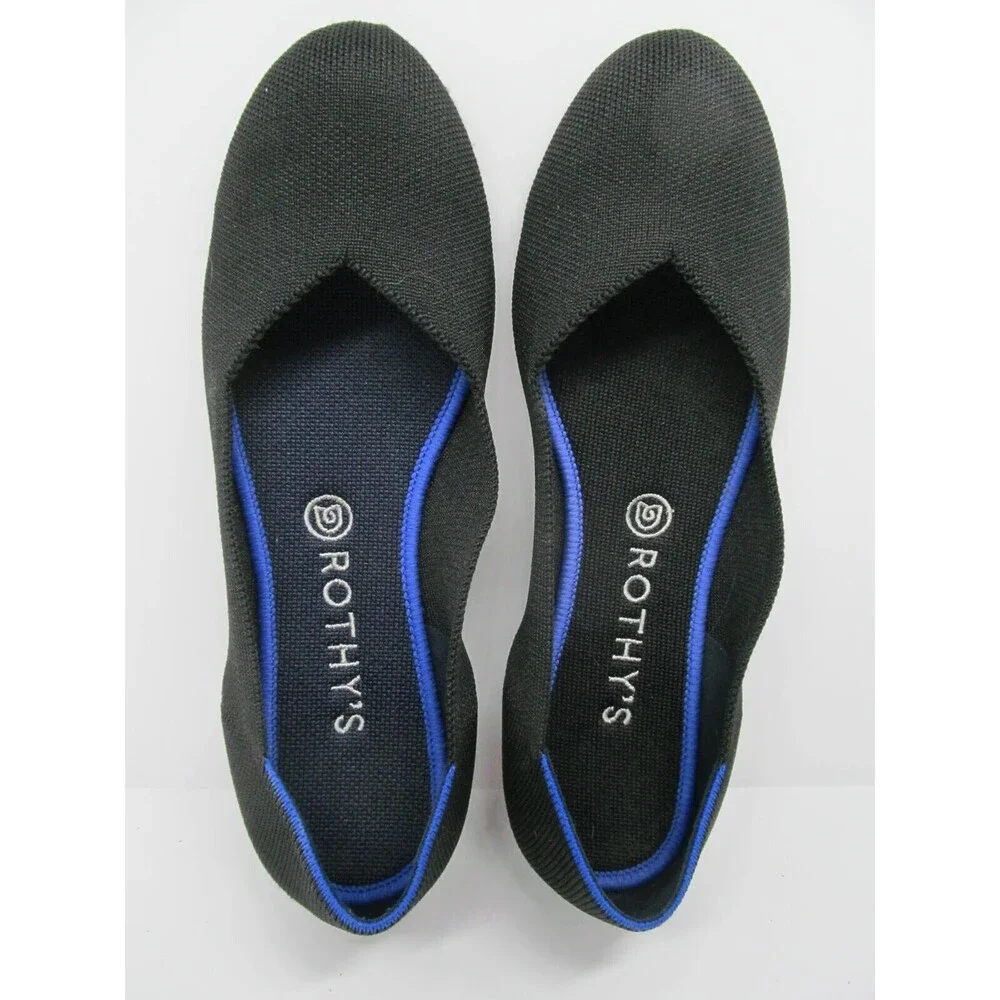 Rothy's Womens Black Flat Round Toe Knit Ballet Slip On Loafers Size US 10 - Picture 14 of 16